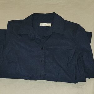 TIME & TRU Dark Blue Button-Up Shirt